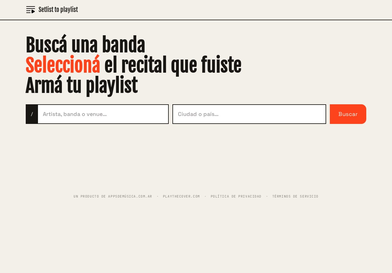 Setlist a Playlist